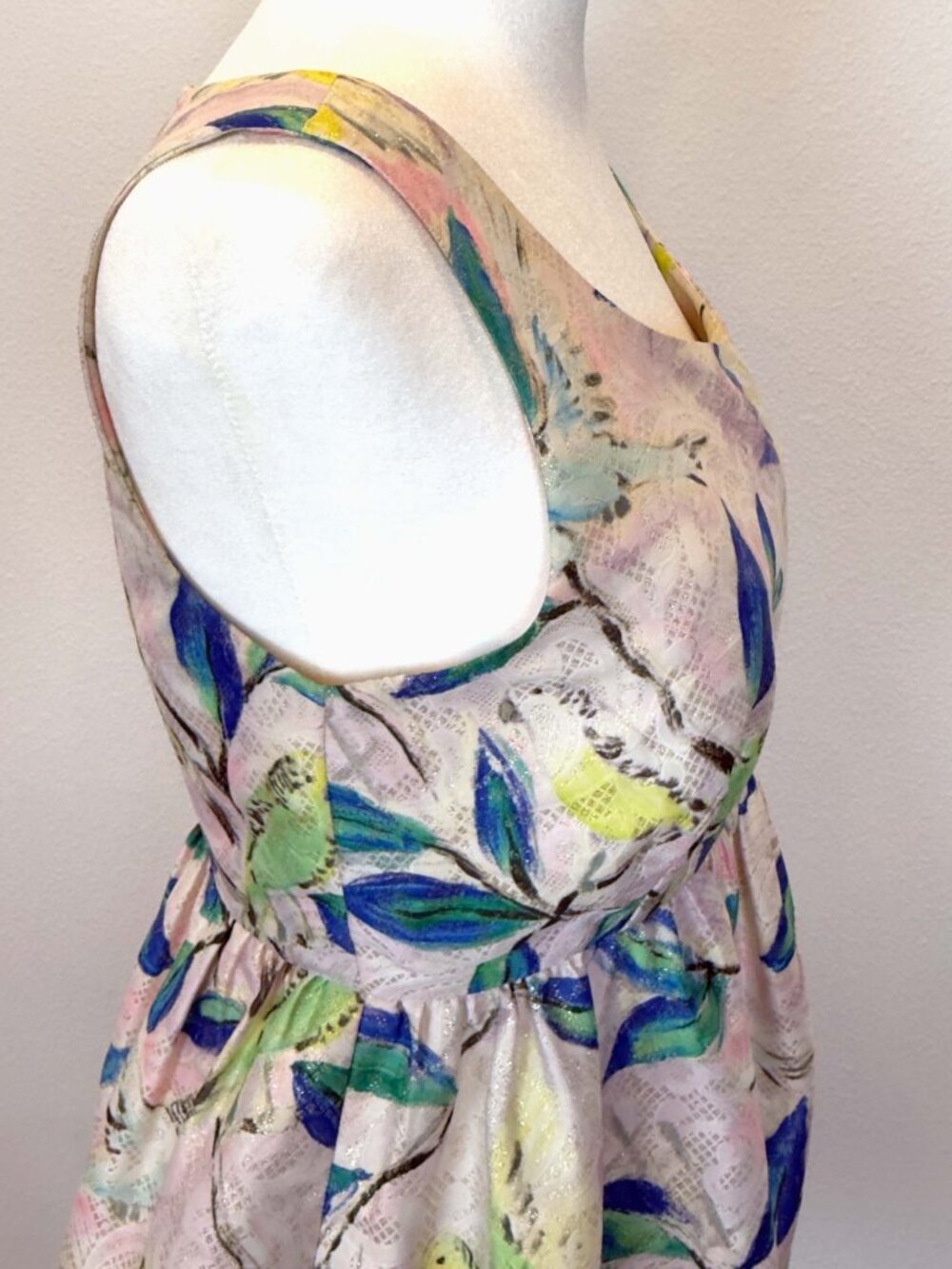 Leifsdottir Anthropologie Brocade Leaf Bird Peplum Top - Women's Size 2 - Picture 4 of 13
